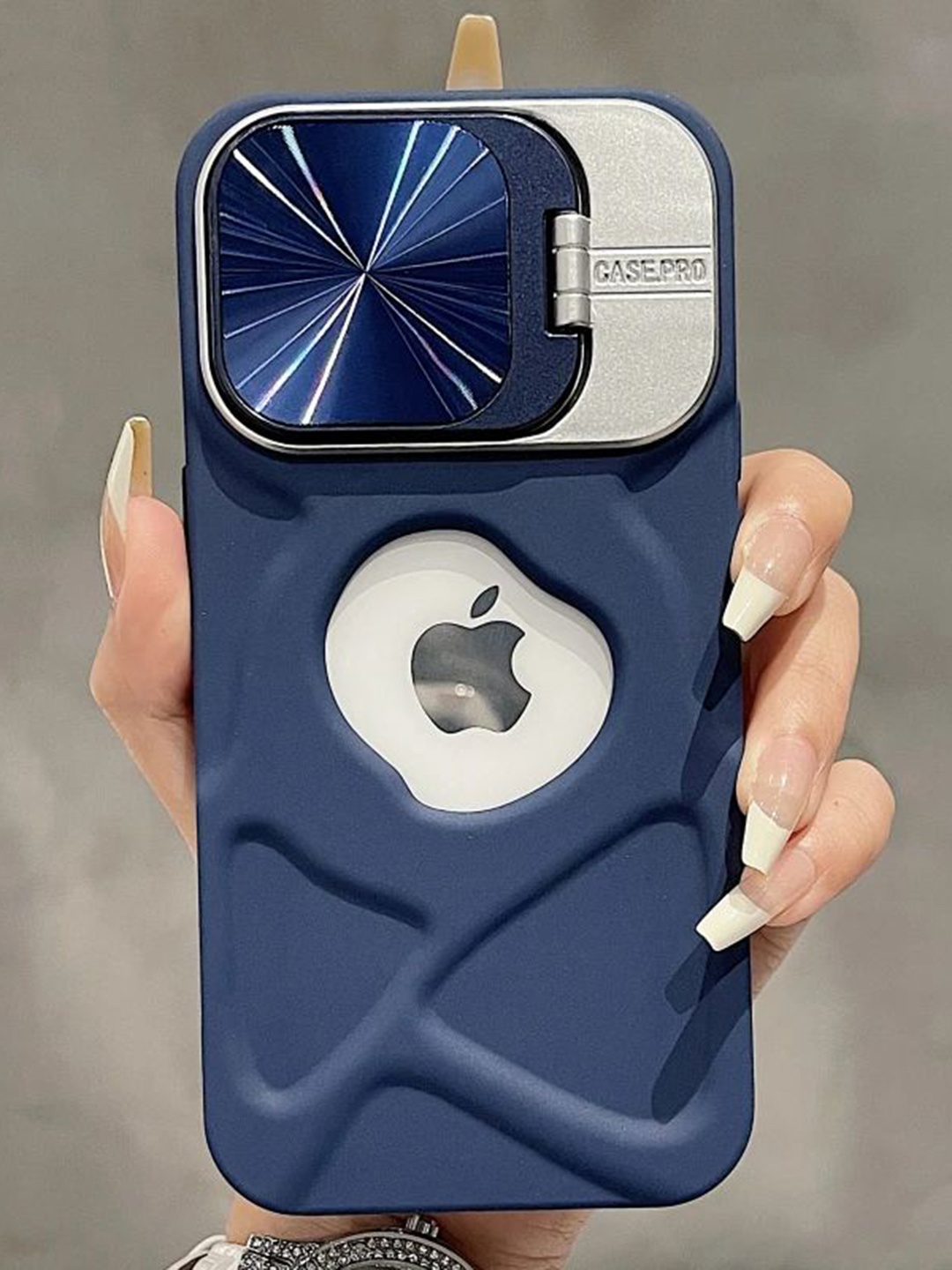 

Luxury Kase Solid Printed iPhone 15 Back Case Mobile Accessories, Blue