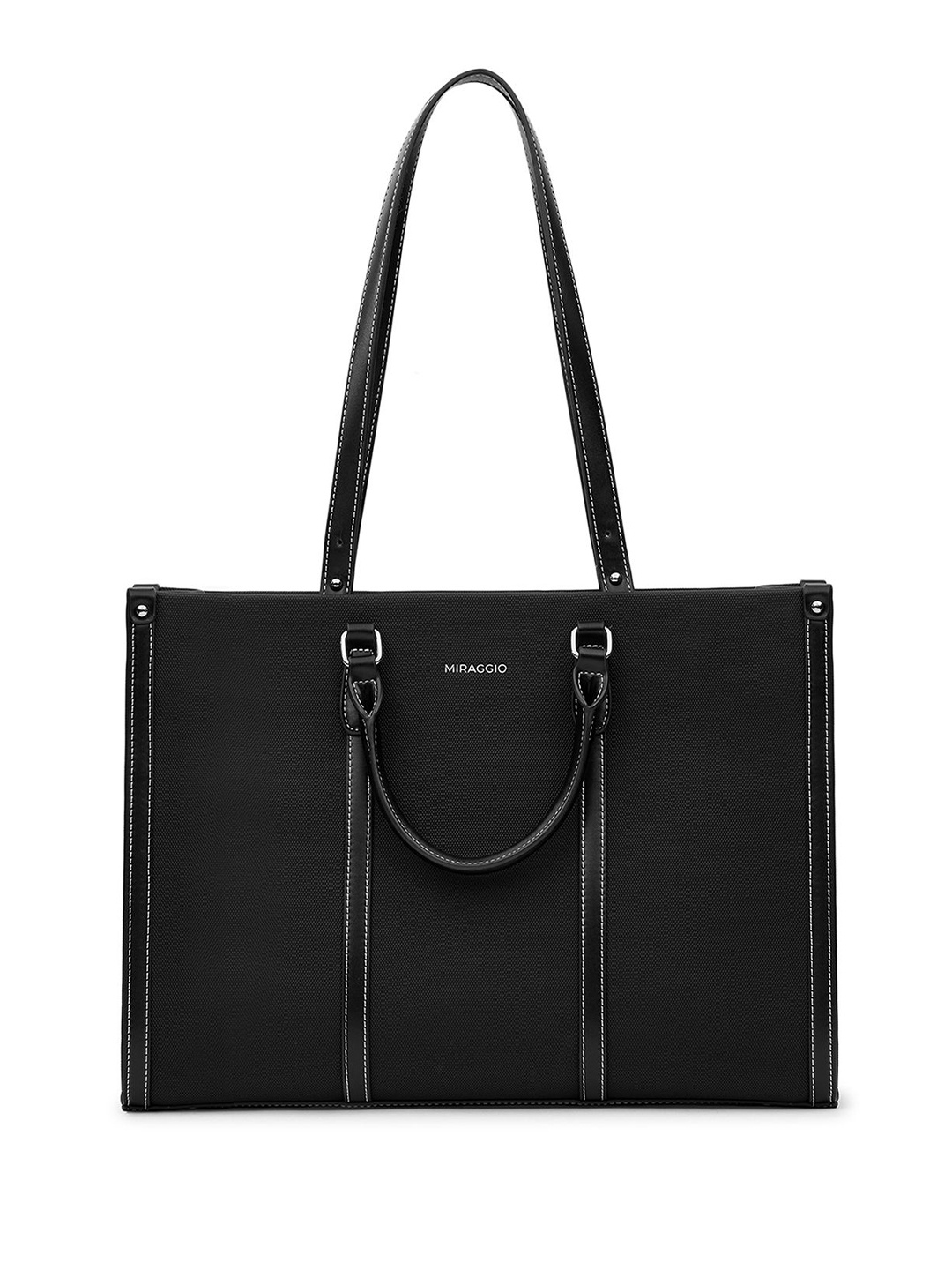 

MIRAGGIO PU Structured Tote Bag, Black