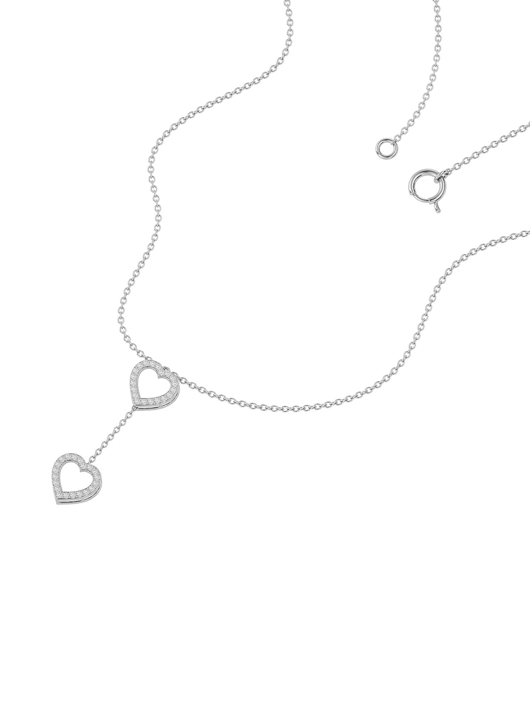 

Raf the label 925 Sterling Silver-Plated CZ Stone Studded Minimal Heart Shaped Chain