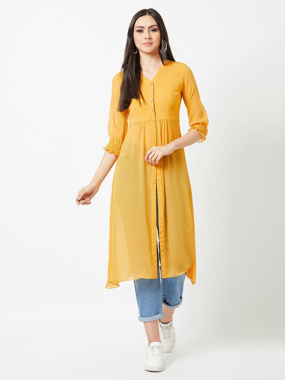 

Miss Chase Women Maxi Longline Top, Mustard