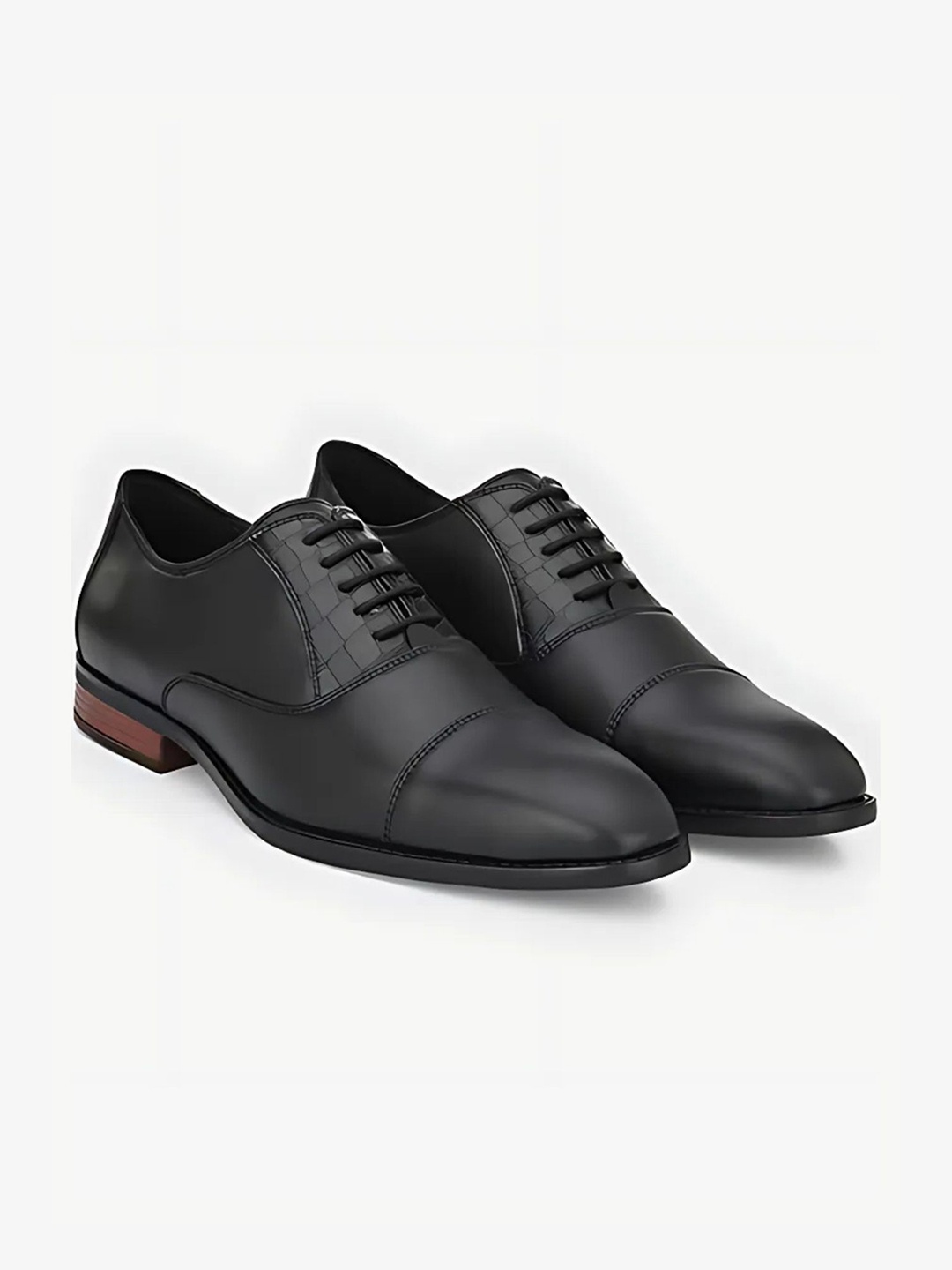 

FOXYFOOT Men Leather Formal Lace-Ups Oxford, Black