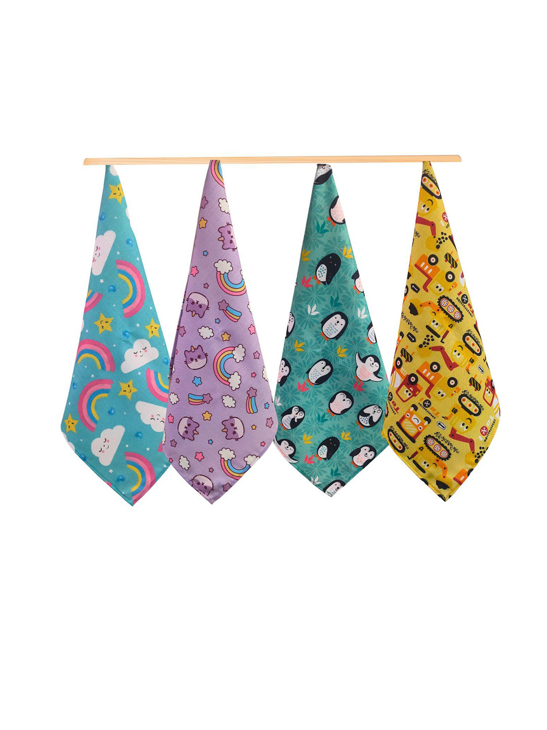 

AHC Kids Pack Of 4 Funky Design Printed Handkerchiefs, Multi