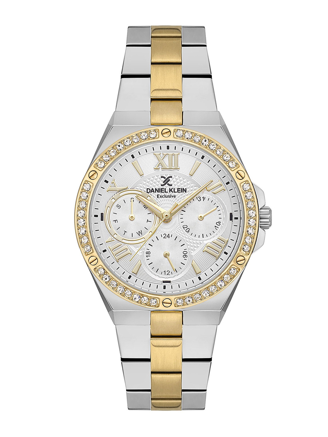 

Daniel Klein Exclusive Women Embellished Bracelet Style Straps Analogue Watch DK.1.13772-4, Silver
