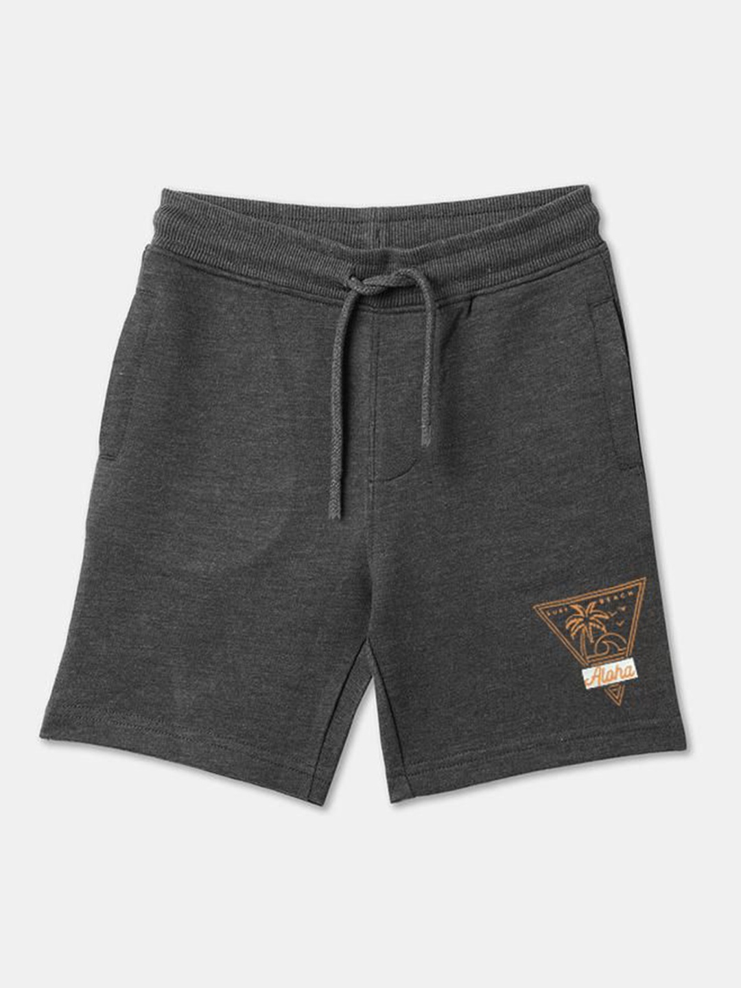 

3PIN Boys Mid-Rise Regular Shorts, Grey melange