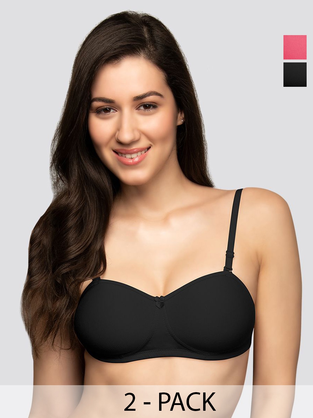 

K LINGERIE Pack Of 2 Half Coverage Lightly Padded T-shirt Bra, Pink
