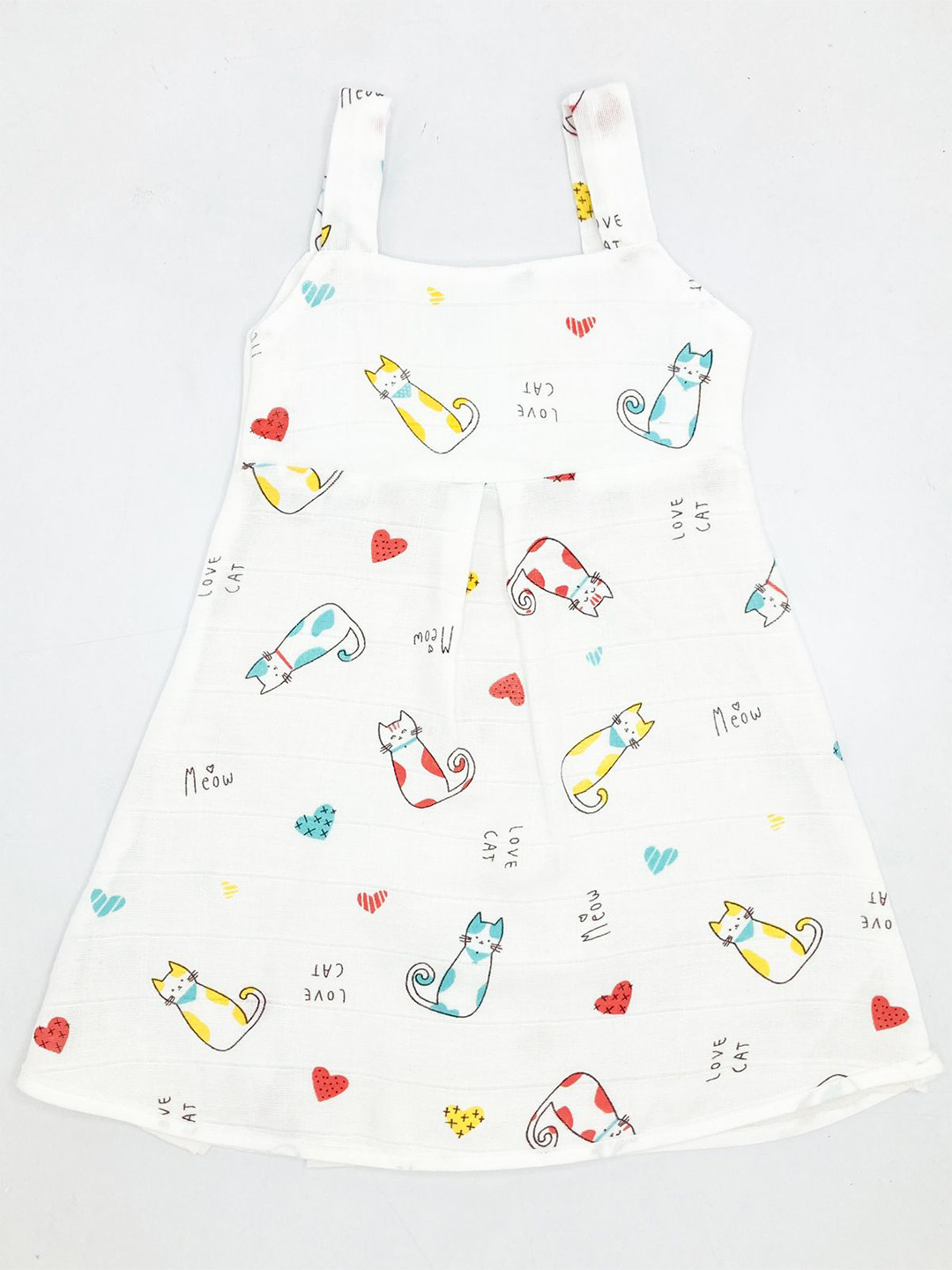 

BAESD Girls Graphic Printed Organic Cotton A-Line Midi Dress, White