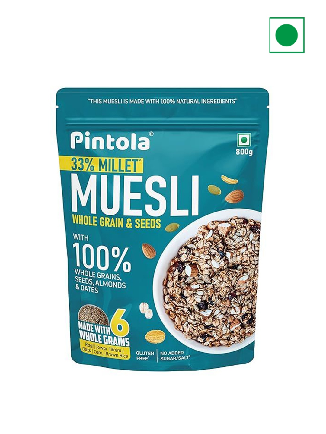 

Pintola Wholegrain & Seeds Muesli -800-gm, Blue
