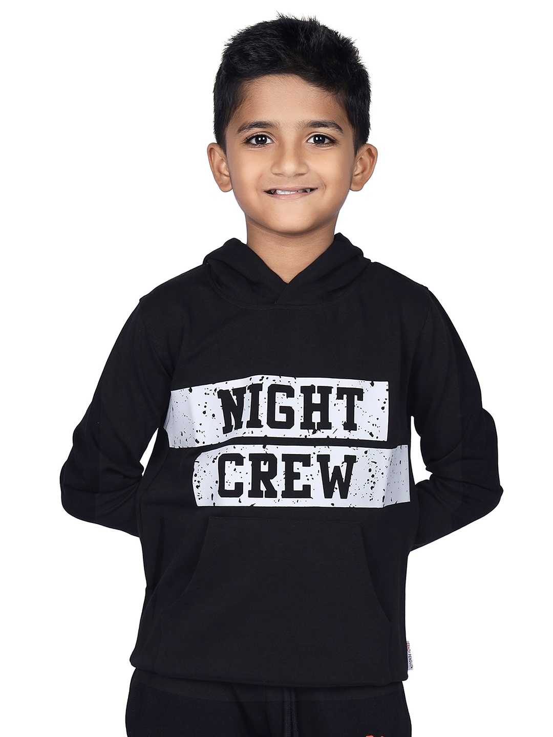 

CRAZYPENGUIN ELITE Boys Graphic Printed Hooded Long Sleeves Pullover Sweatshirt, Black