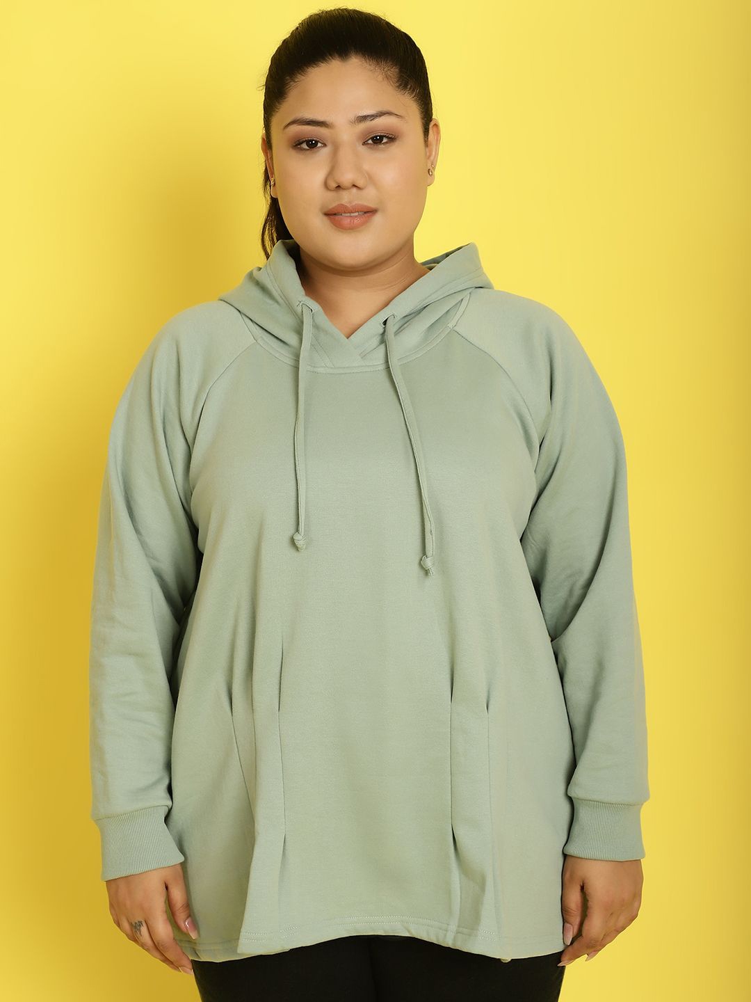 

theRebelinme Women Long Sleeves Hooded Sweatshirt, Green