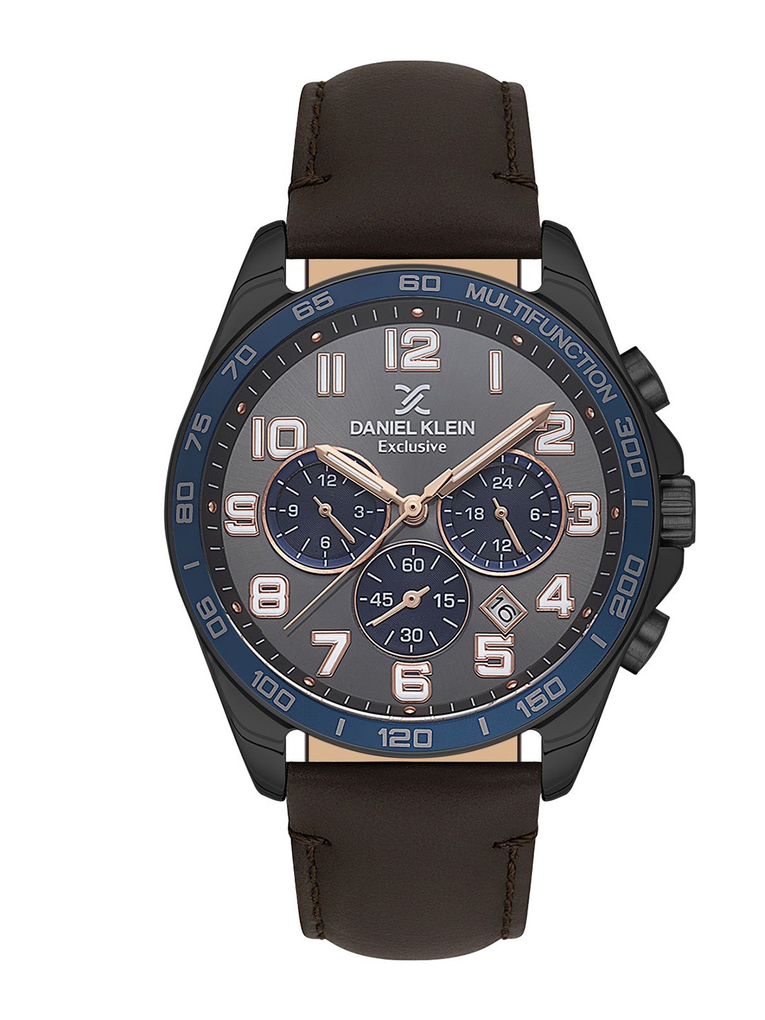 

Daniel Klein Men Dial & Leather Straps Analogue Watch DK.1.13843-5, Grey