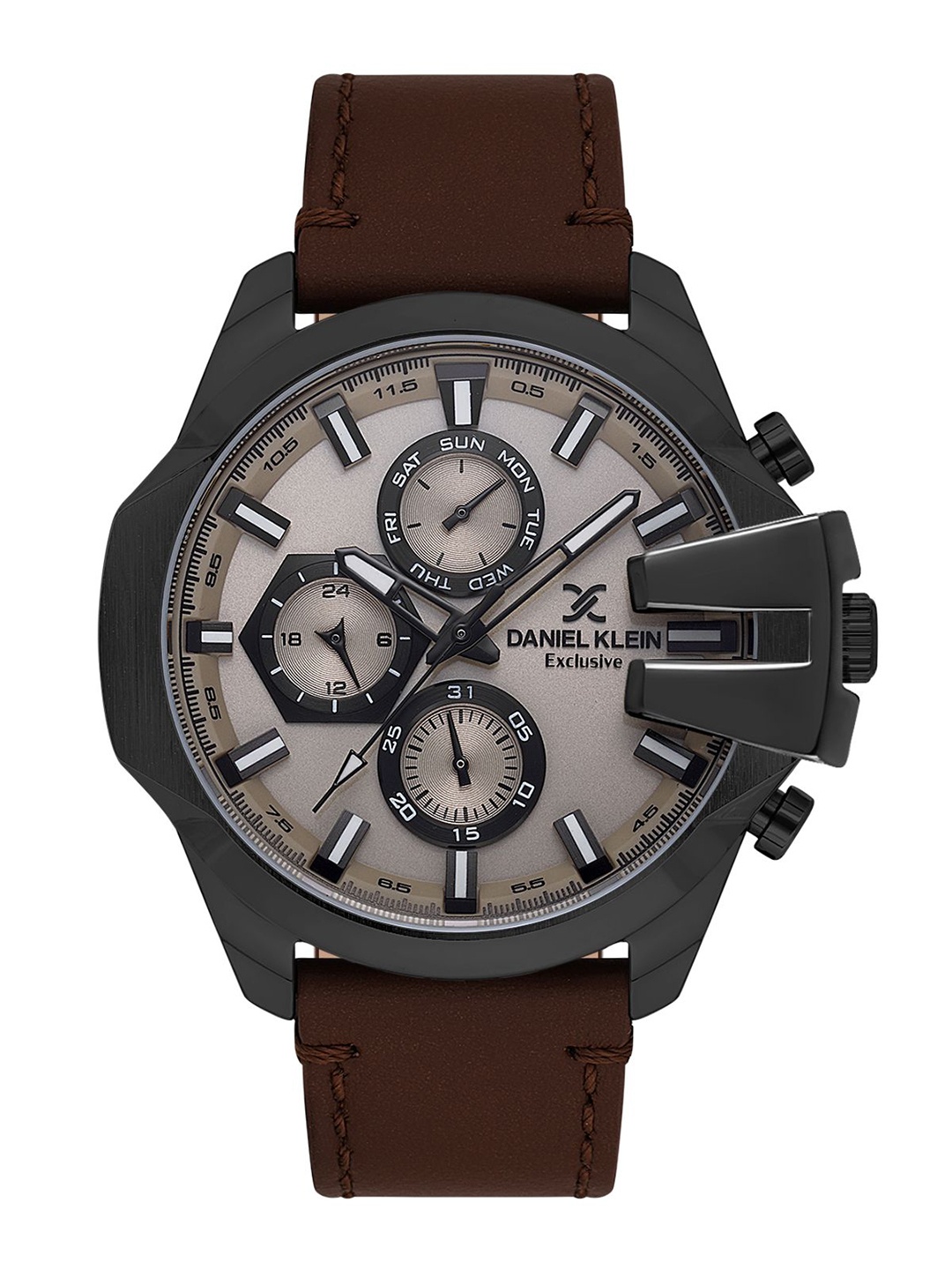 

Daniel Klein Men Dial & Leather Straps Analogue Watch DK.1.13849-4, Grey