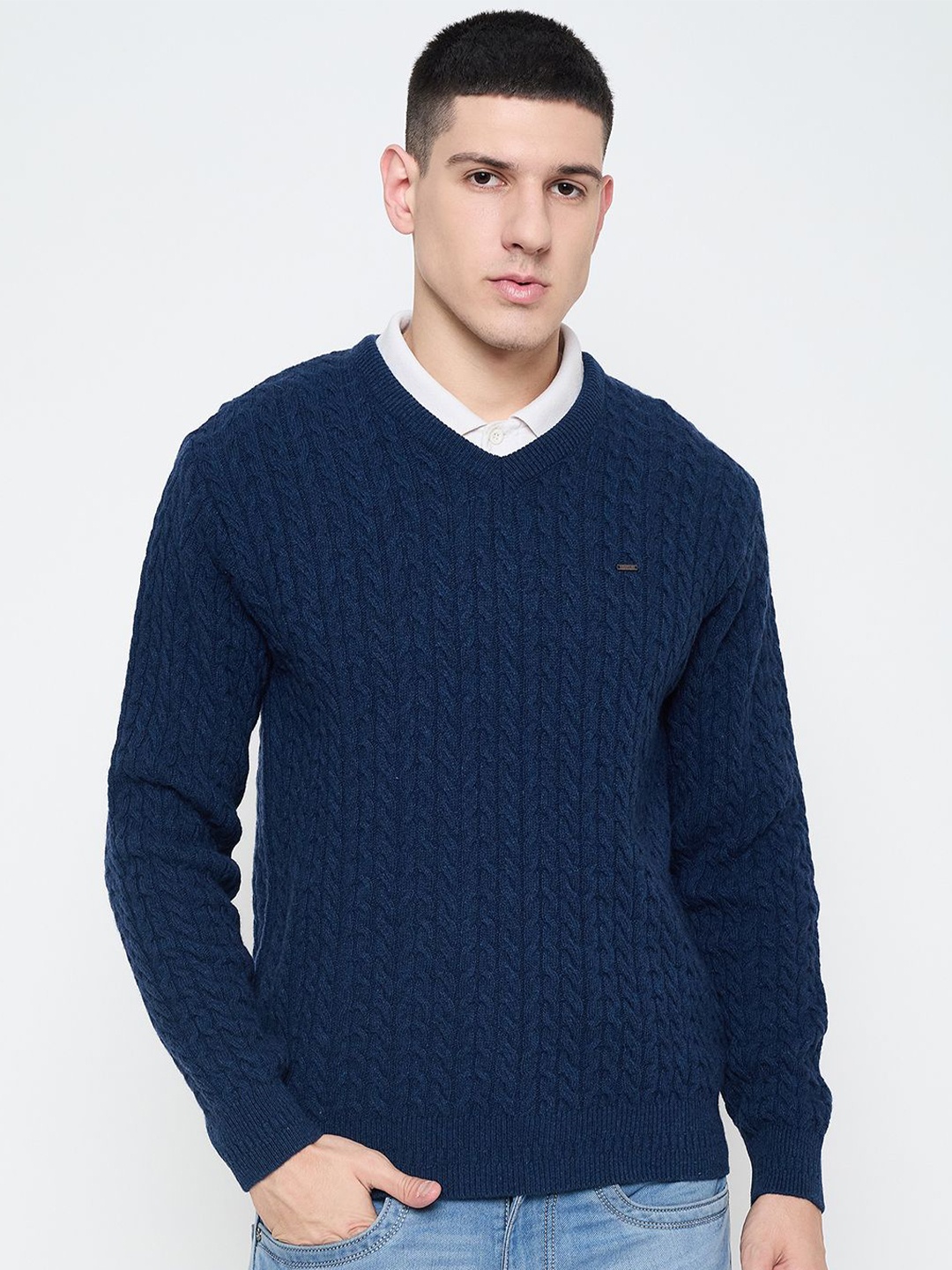 

Duke Men Cable Knit Pullover, Blue