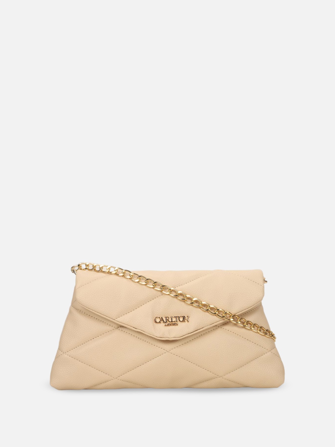 

Carlton London Structured Handheld Bag with Quilted, Cream