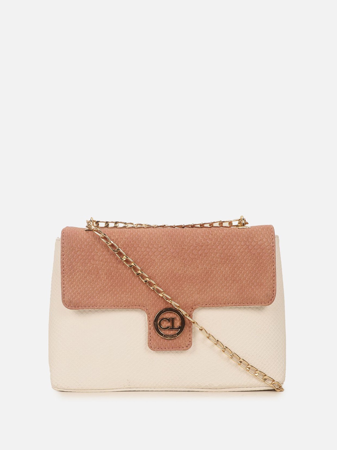 

Carlton London Textured Structured Handheld Bag, Pink