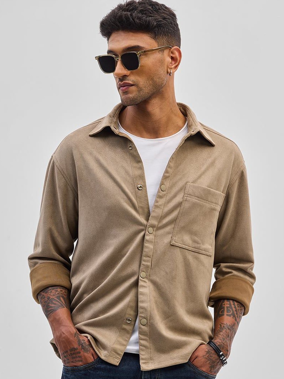 

Snitch Spread Collar Tailored Jacket, Beige