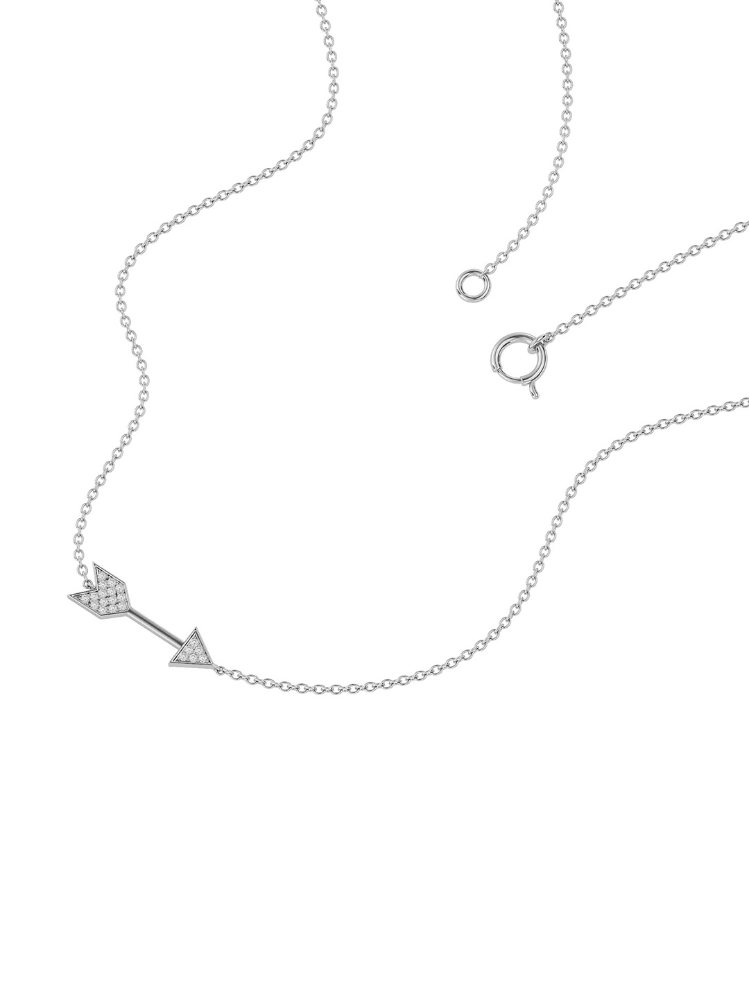 

Raf the label 925 Sterling Silver-Plated CZ Stone Studded Sideways Arrow Shaped Chain