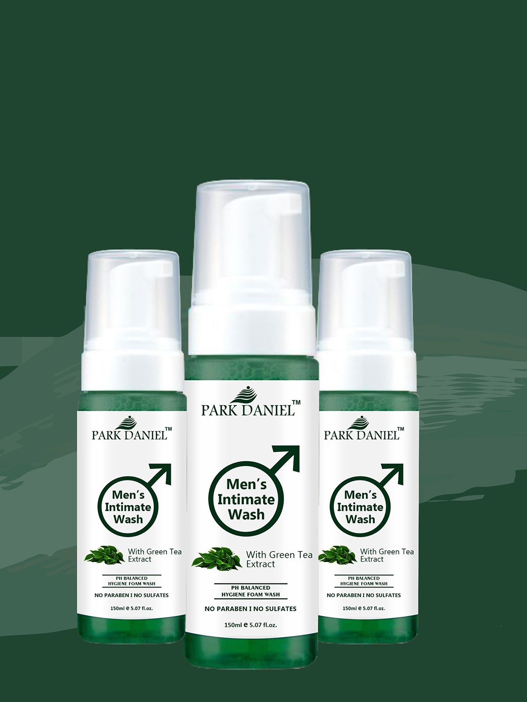 

Park Daniel Set Of 3 Men's Intimate Wash With Green Tea Extract- 150 ml Each