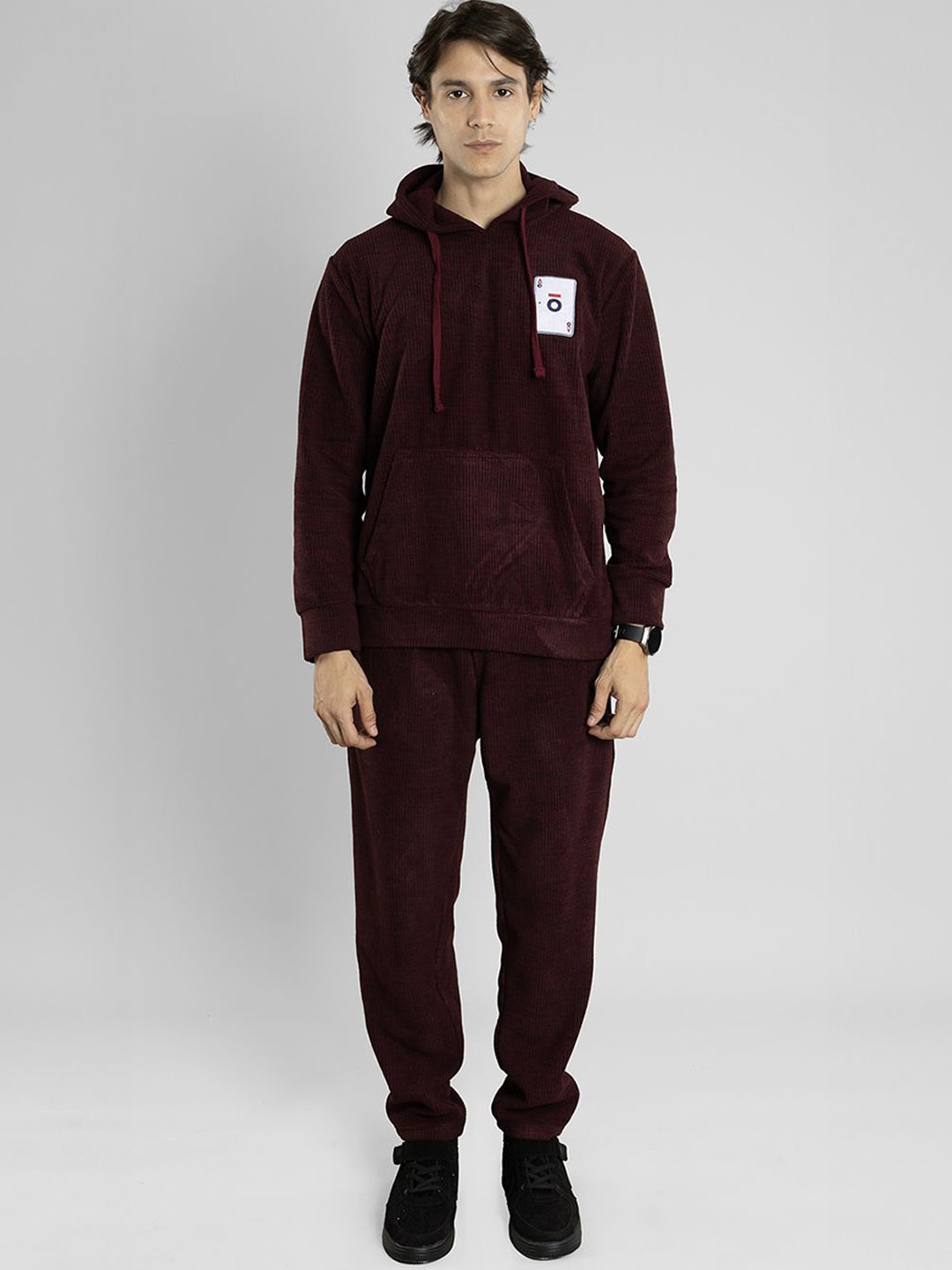 

PEPLOS Men Hooded Tracksuit, Burgundy