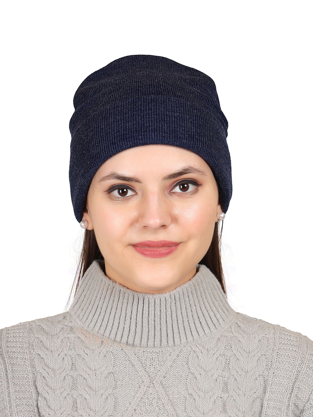 

Model Women Woollen Beanie Cap, Blue