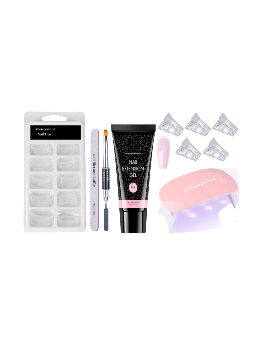 

NANCY AJRAM Set Of 10-In-1 Complete Builder & Nail Art Decoration Set, White