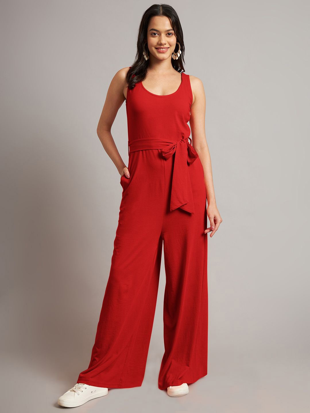 

BRINNS Women Cotton Basic Jumpsuit, Red
