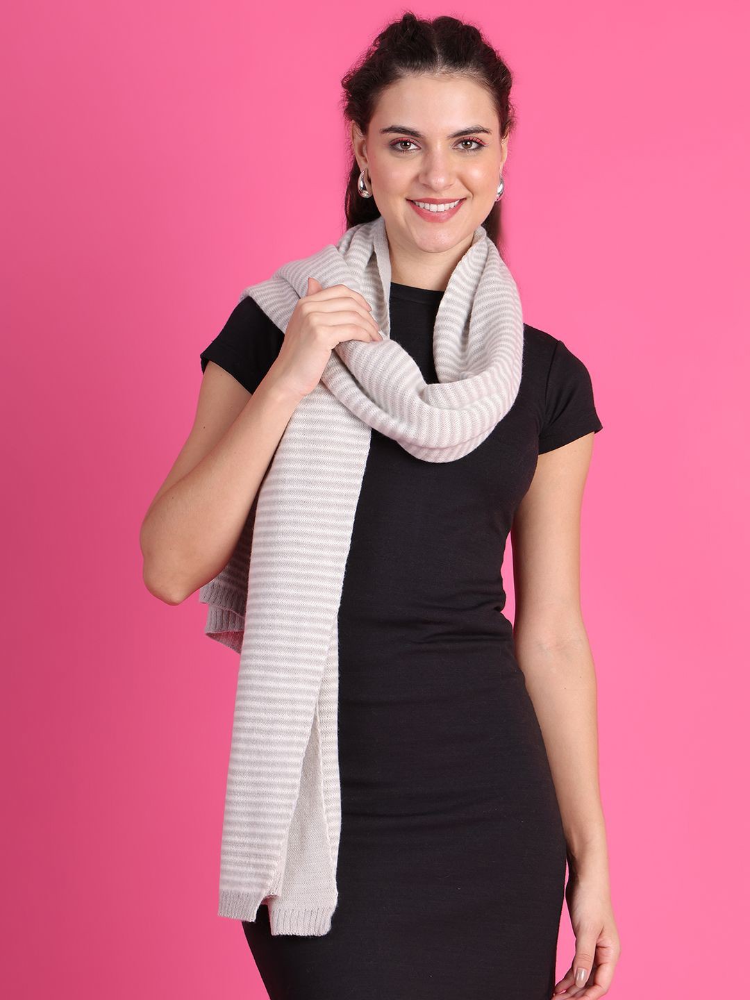 

ELLIS Women Self Design Mufflers, Grey