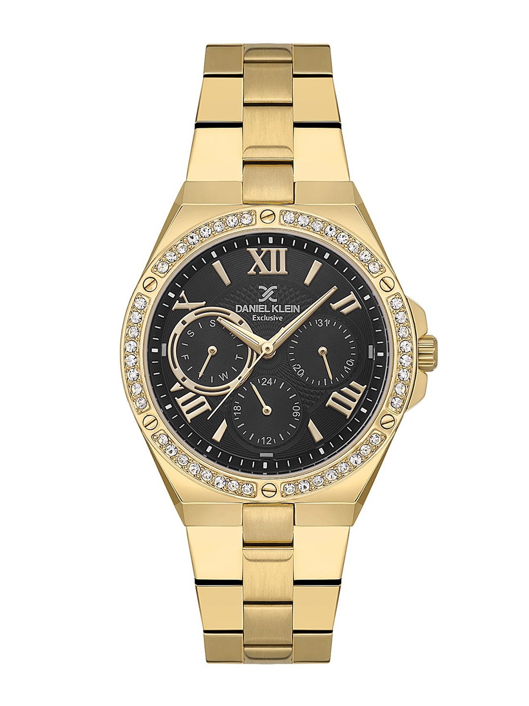 

Daniel Klein Men Embellished Dial & Bracelet Style Straps Analogue Watch DK.1.13794-2, Gold