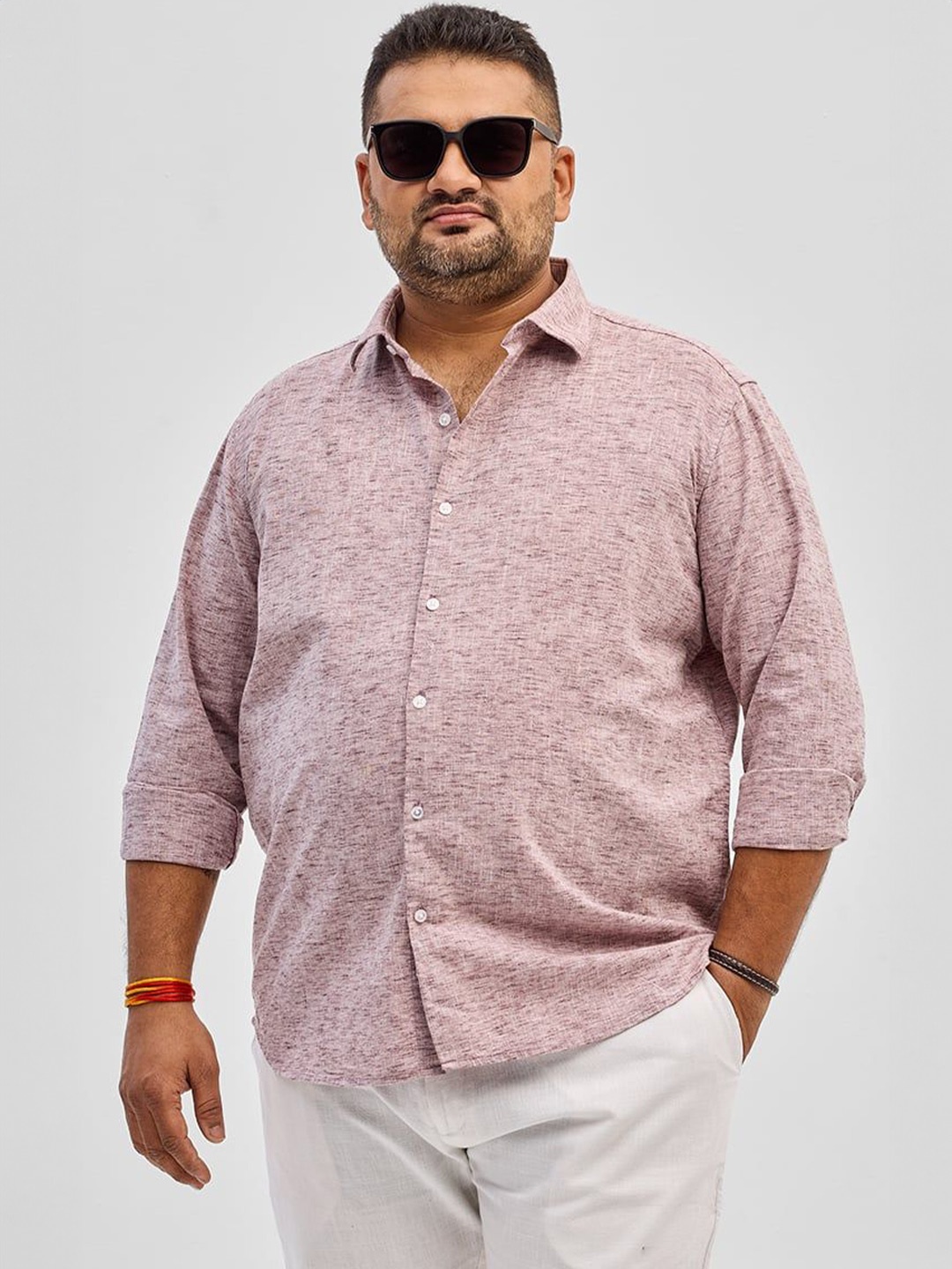 

Snitch Plus Size Men Classic Fit Solid Casual Shirt, Mauve
