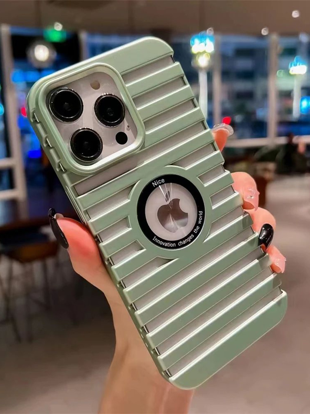 

Luxury Kase Solid Printed iPhone 14 Pro Max Back Case Mobile Accessories, Green