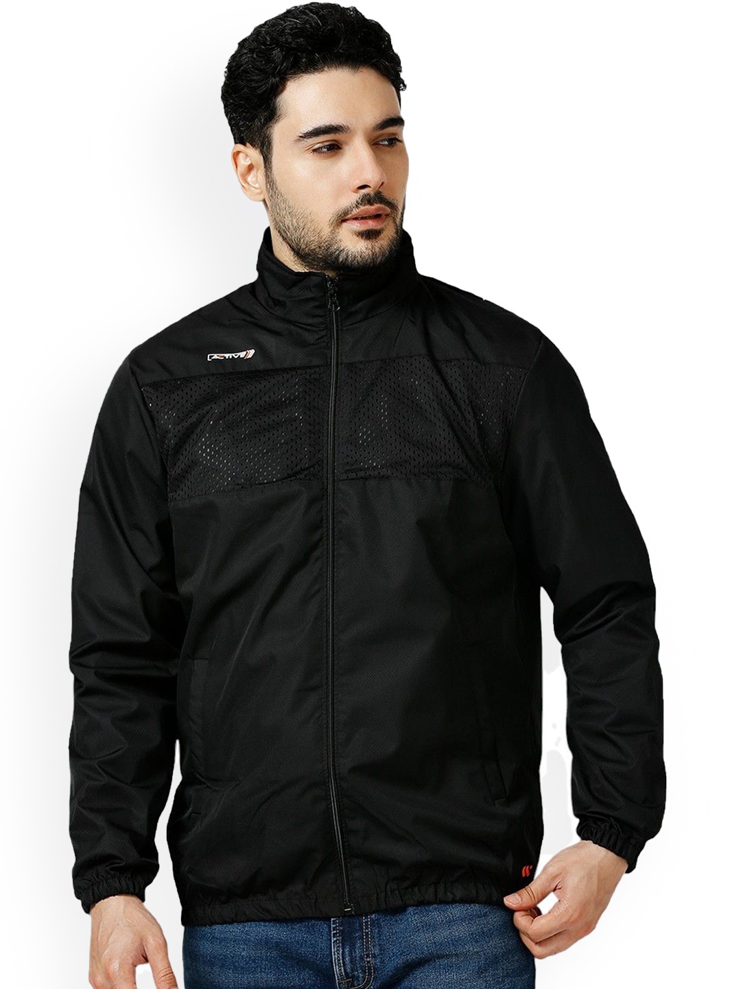 

Zeel Men Solid Windcheater Sporty Jacket, Black