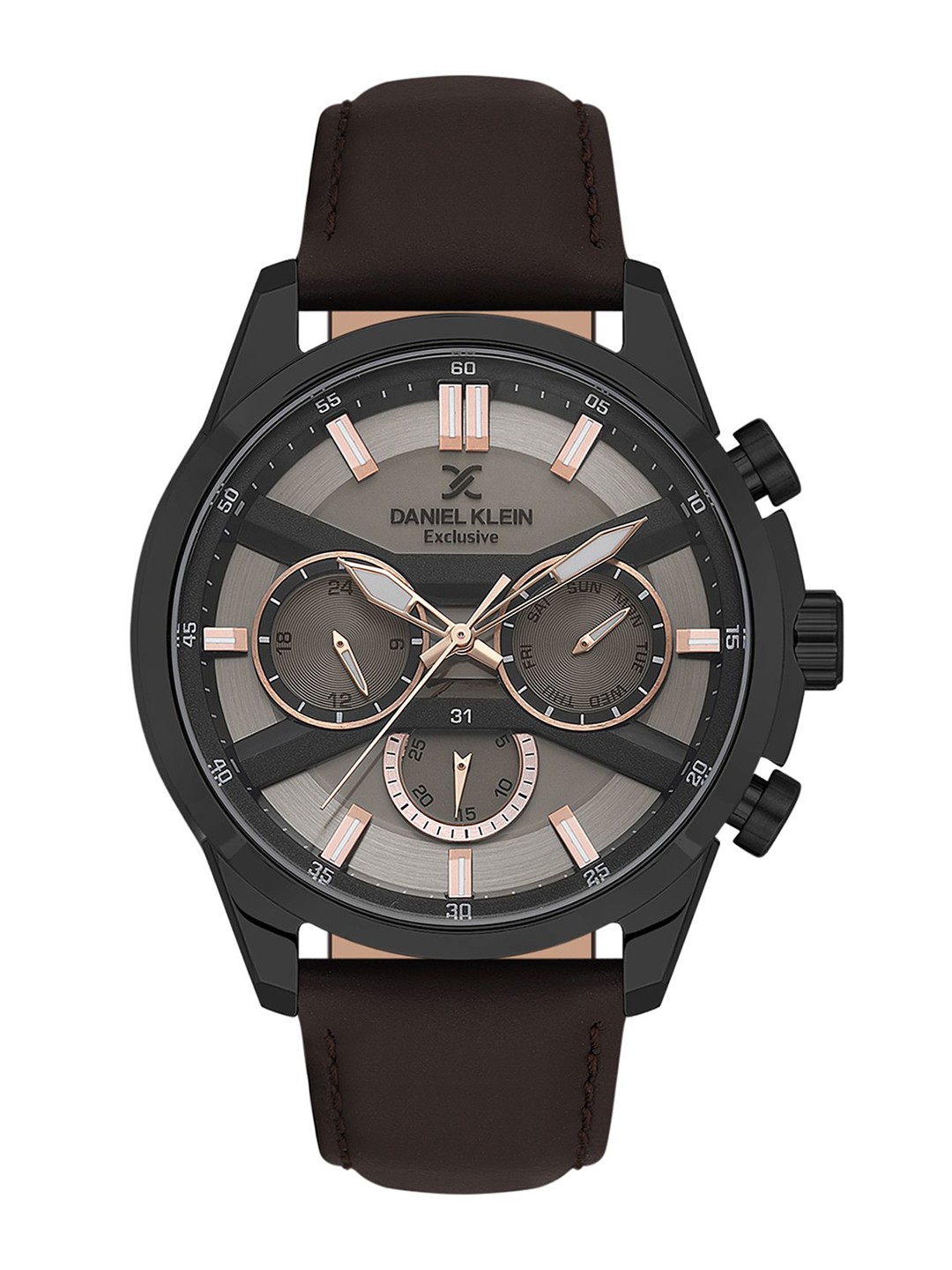 

Daniel Klein Men Dial & Leather Straps Analogue Watch DK.1.13794-4, Grey