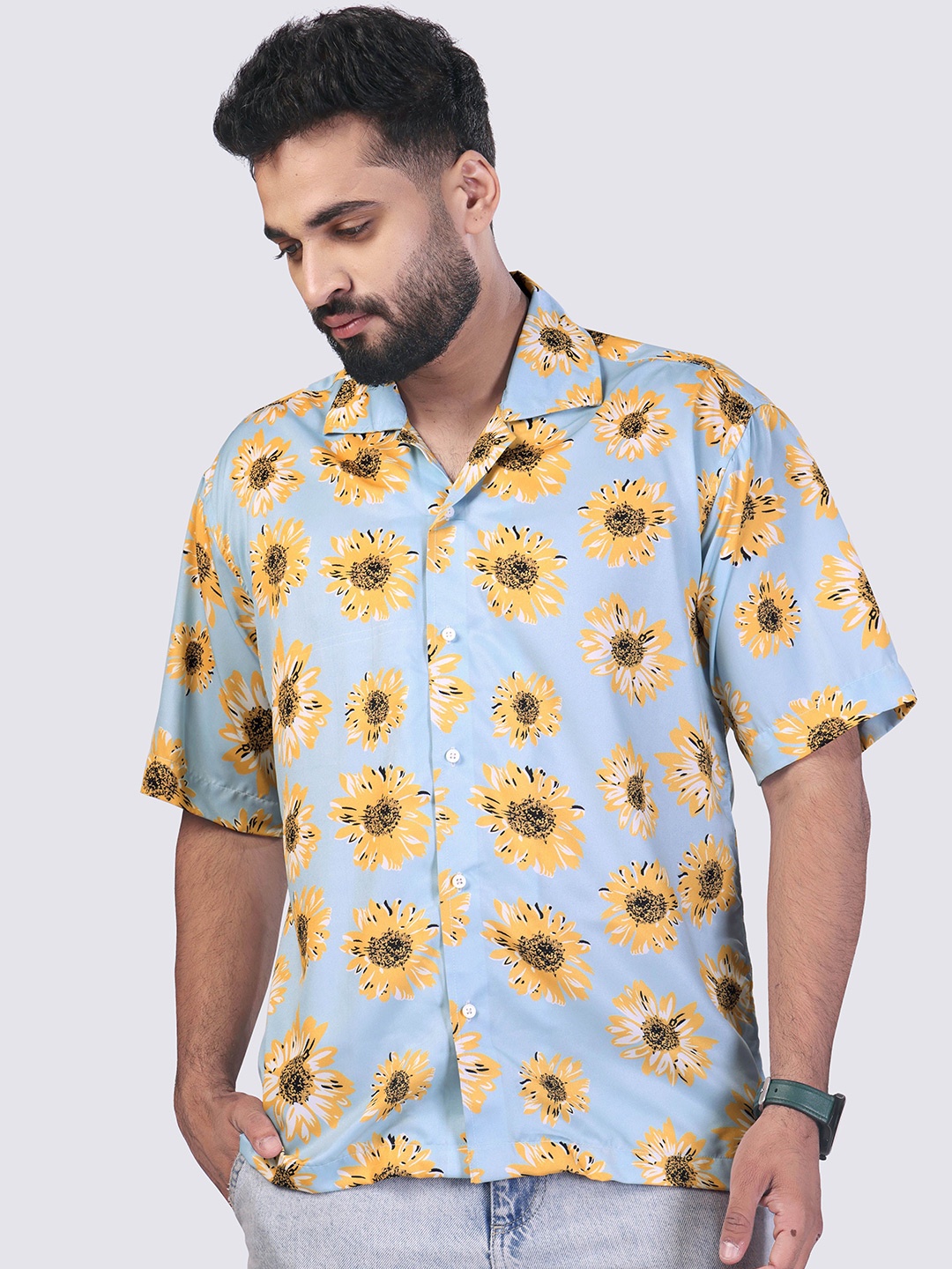

Cultura Studio Men Comfort Floral Printed Casual Shirt, Blue