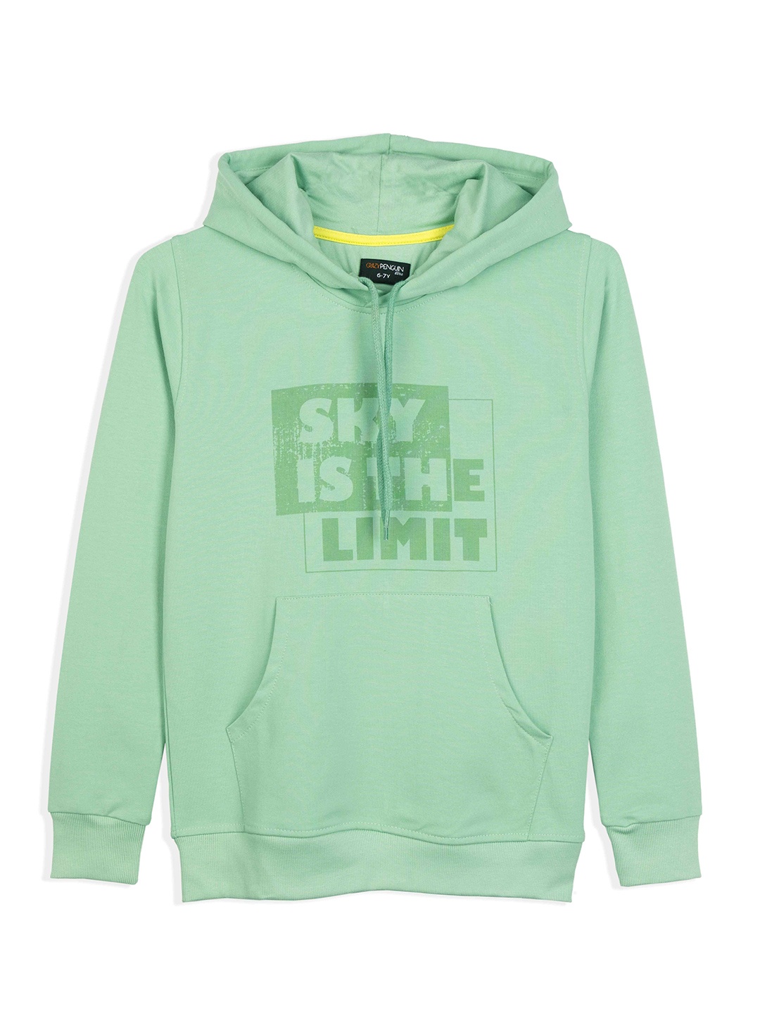 

CRAZYPENGUIN ELITE Boys Typography Cotton Long Sleeves Hooded Sweatshirt, Green
