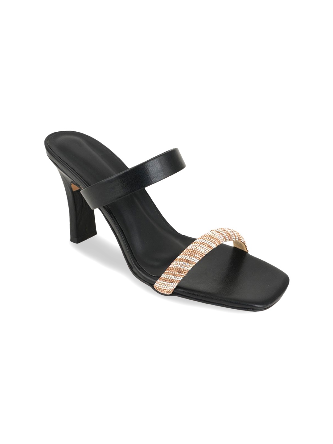 

SCENTRA Embellished Party Block Heel Sandals, Black