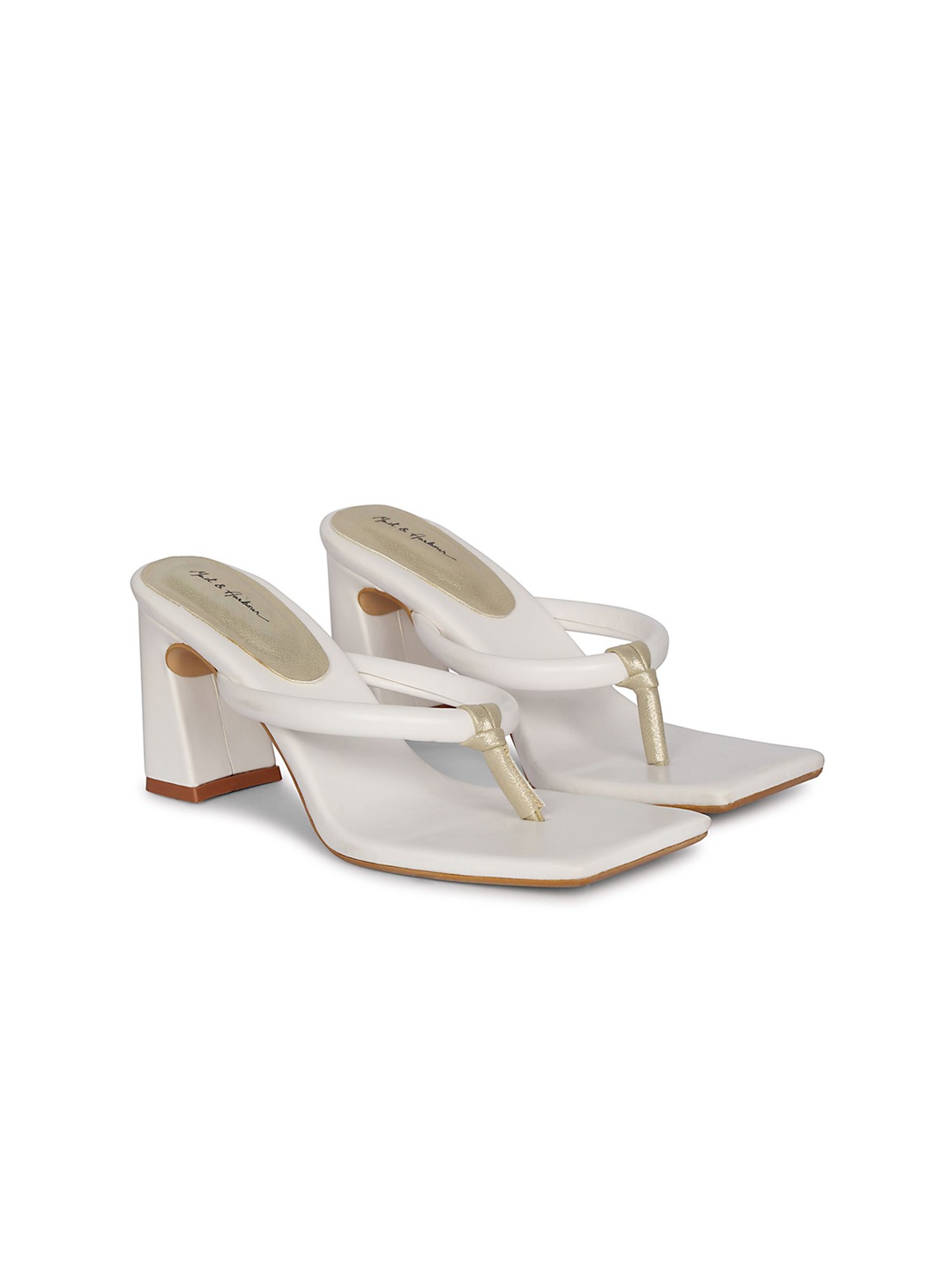 

Mast & Harbour Women Block Heel Sandals, White