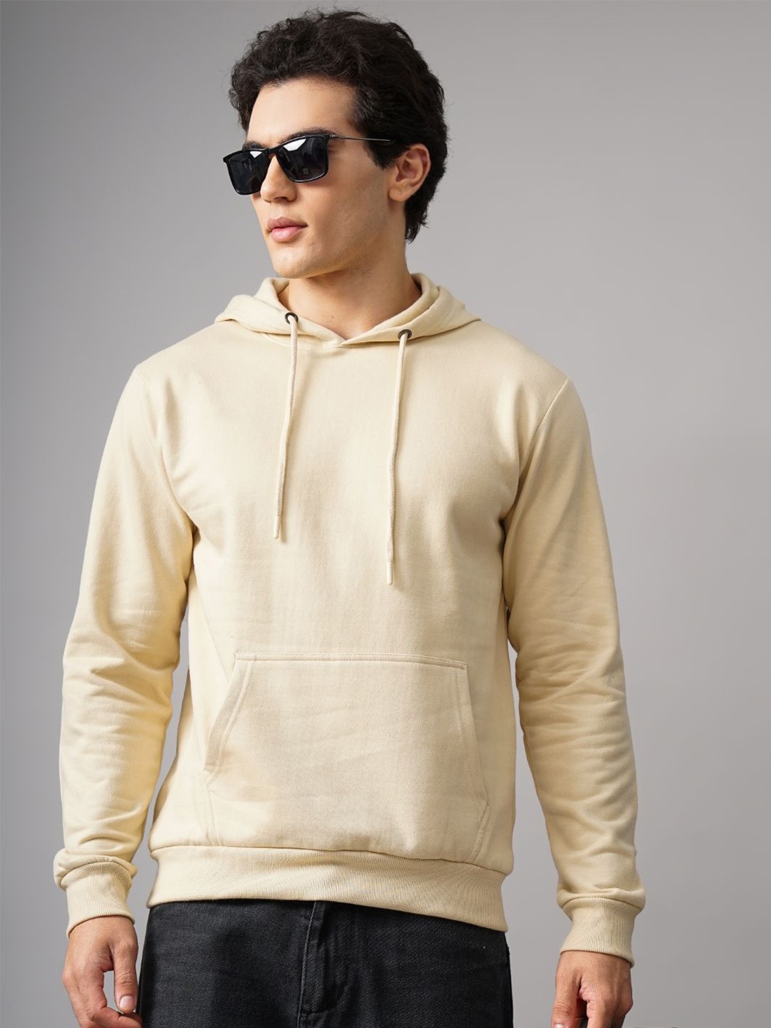 

PAUL STREET Unisex Hooded Pullover Cotton Sweatshirt, Cream