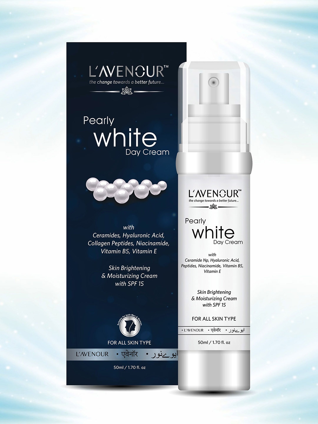 

L'AVENOUR Pearly White Anti Aging Day Cream With SPF 15 - 50 ml