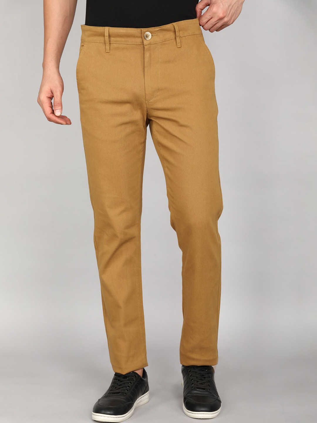 

WROGN Men Slim Fit Chinos Trousers, Khaki