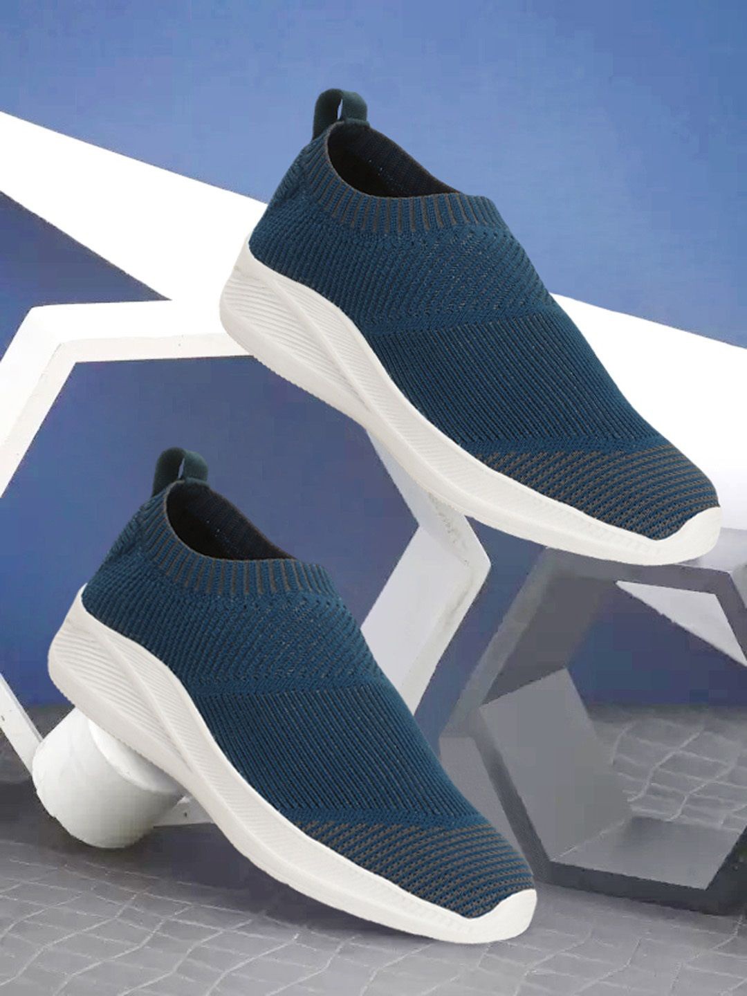 

Killer Men Solid Laser Cuts Slip-On Sneakers, Teal