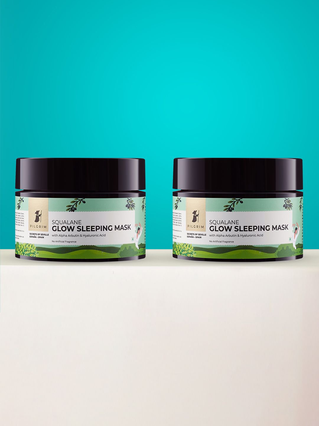 

Pilgrim Set Of 2 Squalane Glow Sleeping Mask - 30ml Each, Green