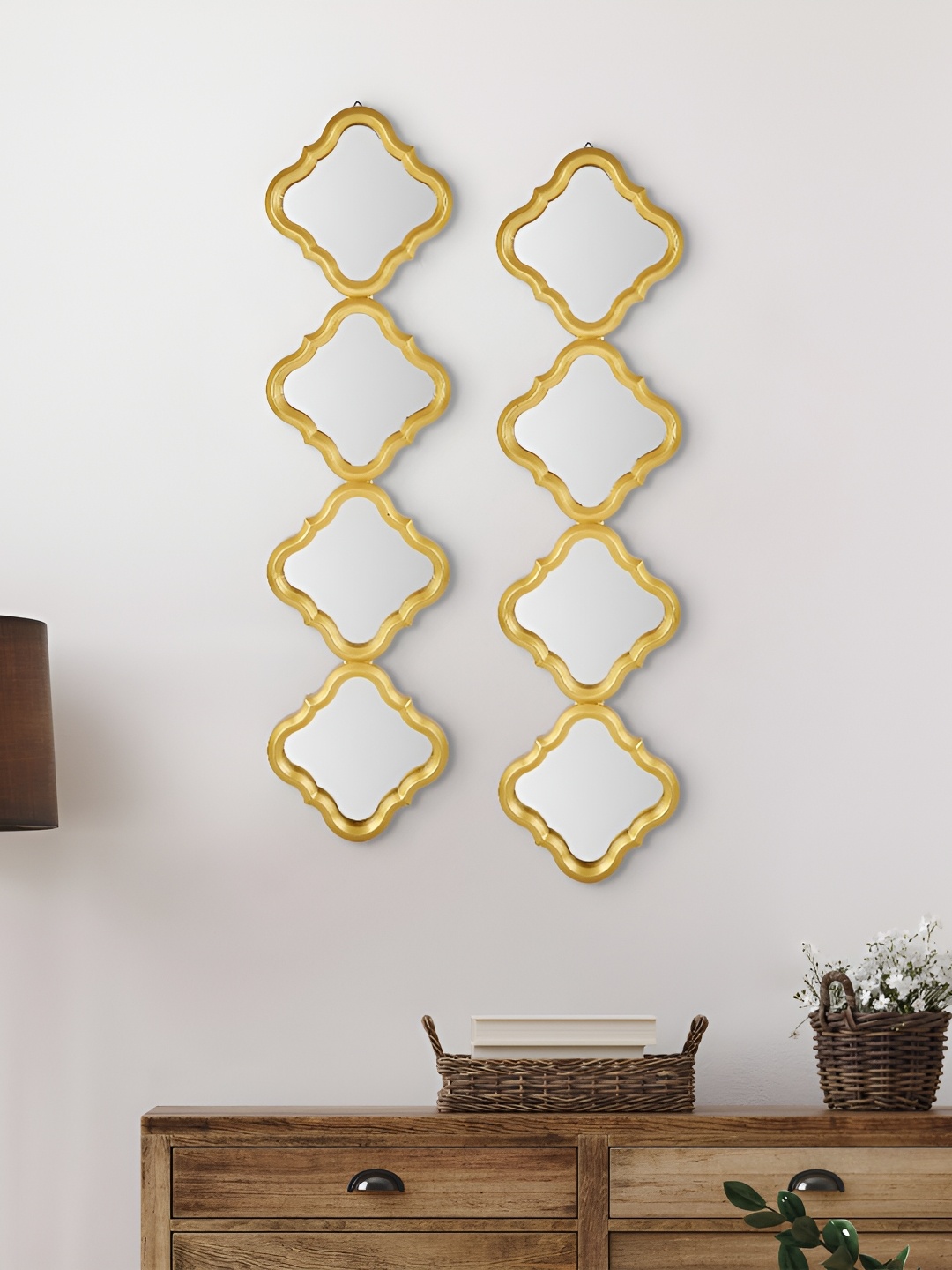 

Home Centre Ananda Rio Gold-Toned 2 Pieces Decorative Wall Mirrors