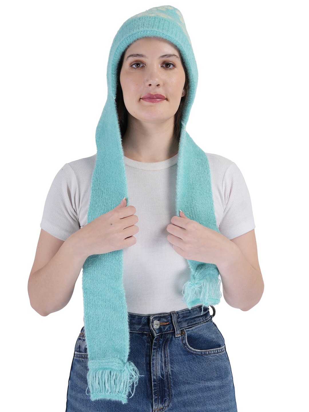 

TEEMOODS Women Printed Beanie, Green