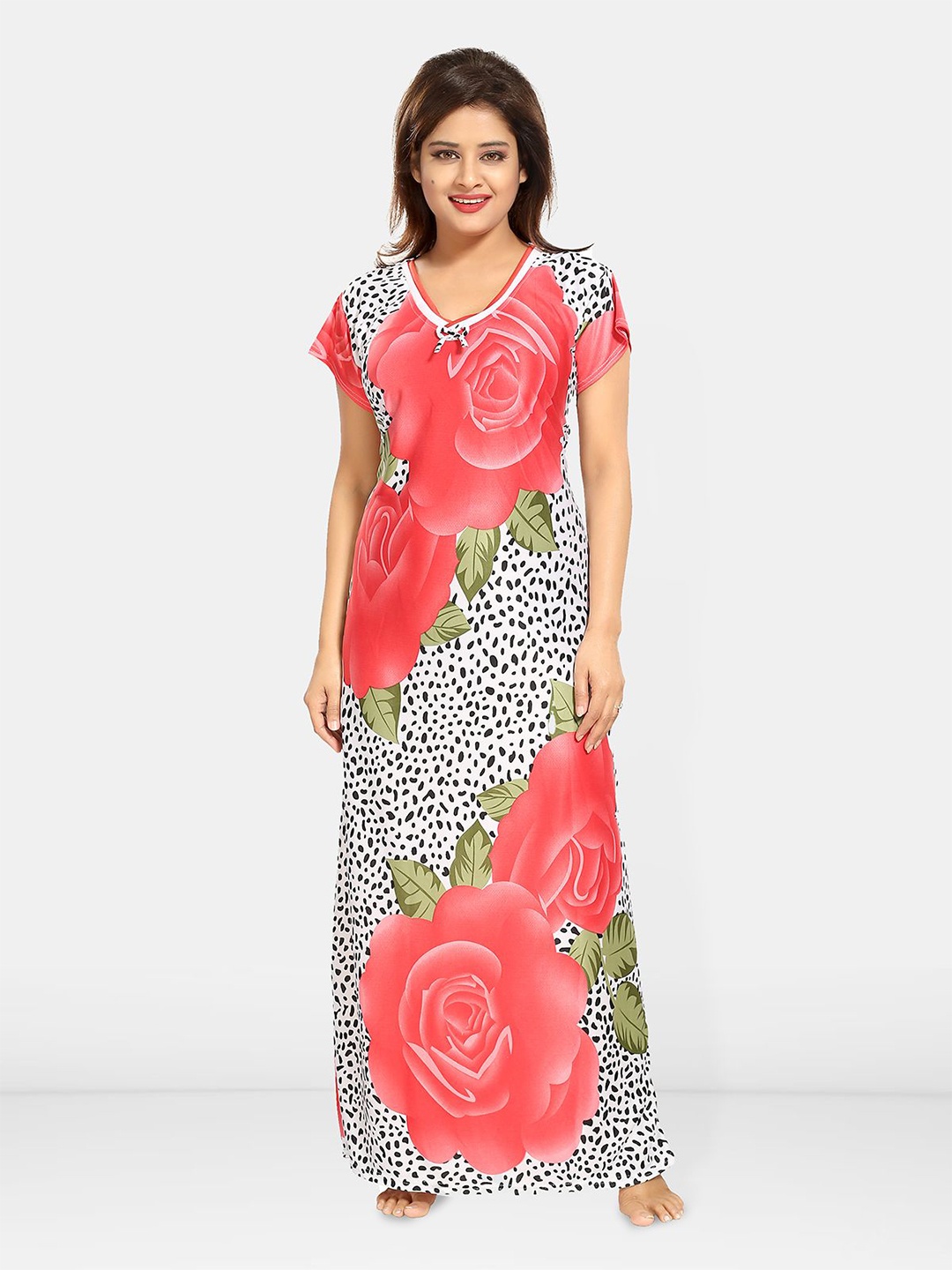 

Be You Women Printed Maxi Nightdress, Pink