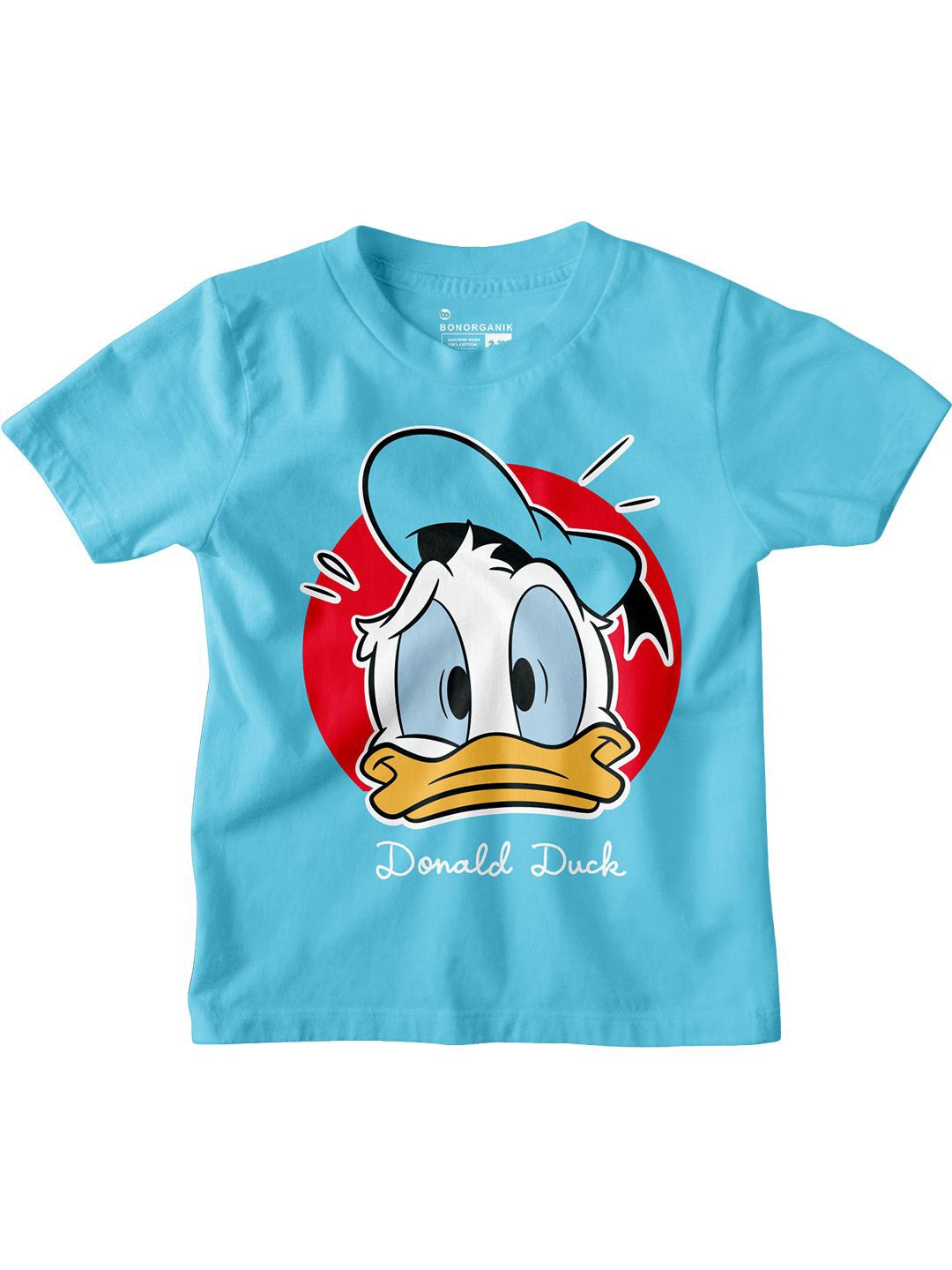 

BonOrganik Boys Donald Duck Graphic Printed Round Neck Cotton T-shirt, Blue