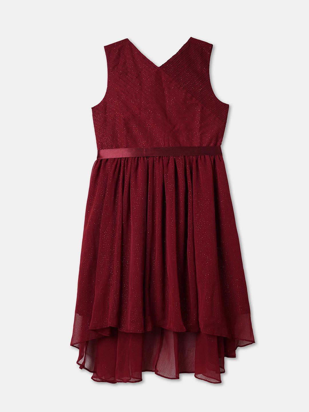 

R&B Girls Fit and Flare Dress, Maroon
