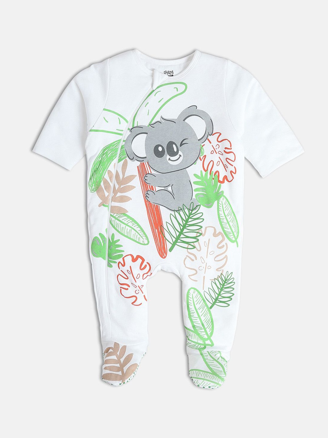 

MINI KLUB Boys Printed Sleepsuit, White