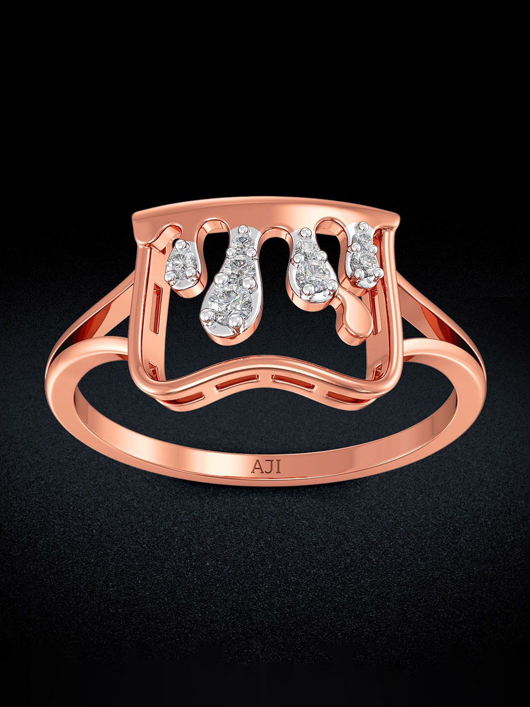 

Joyalukkas Women 18KT Finger Ring Diamond, Rose gold