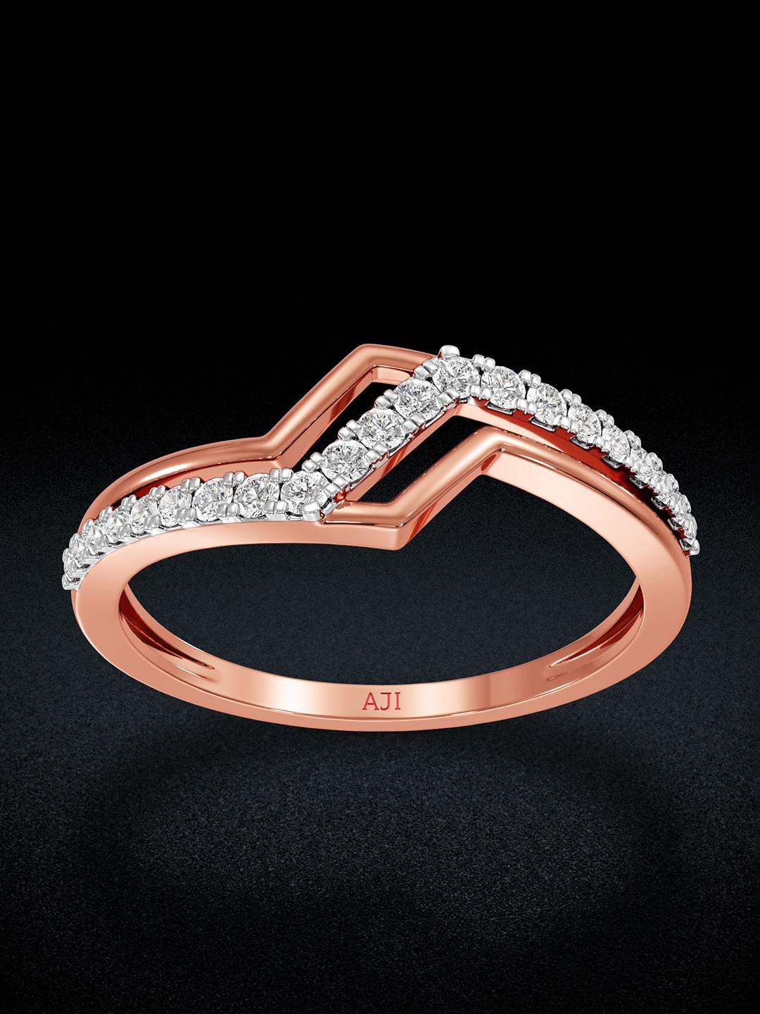 

Joyalukkas Women 18KT Diamond Finger Ring, Rose gold