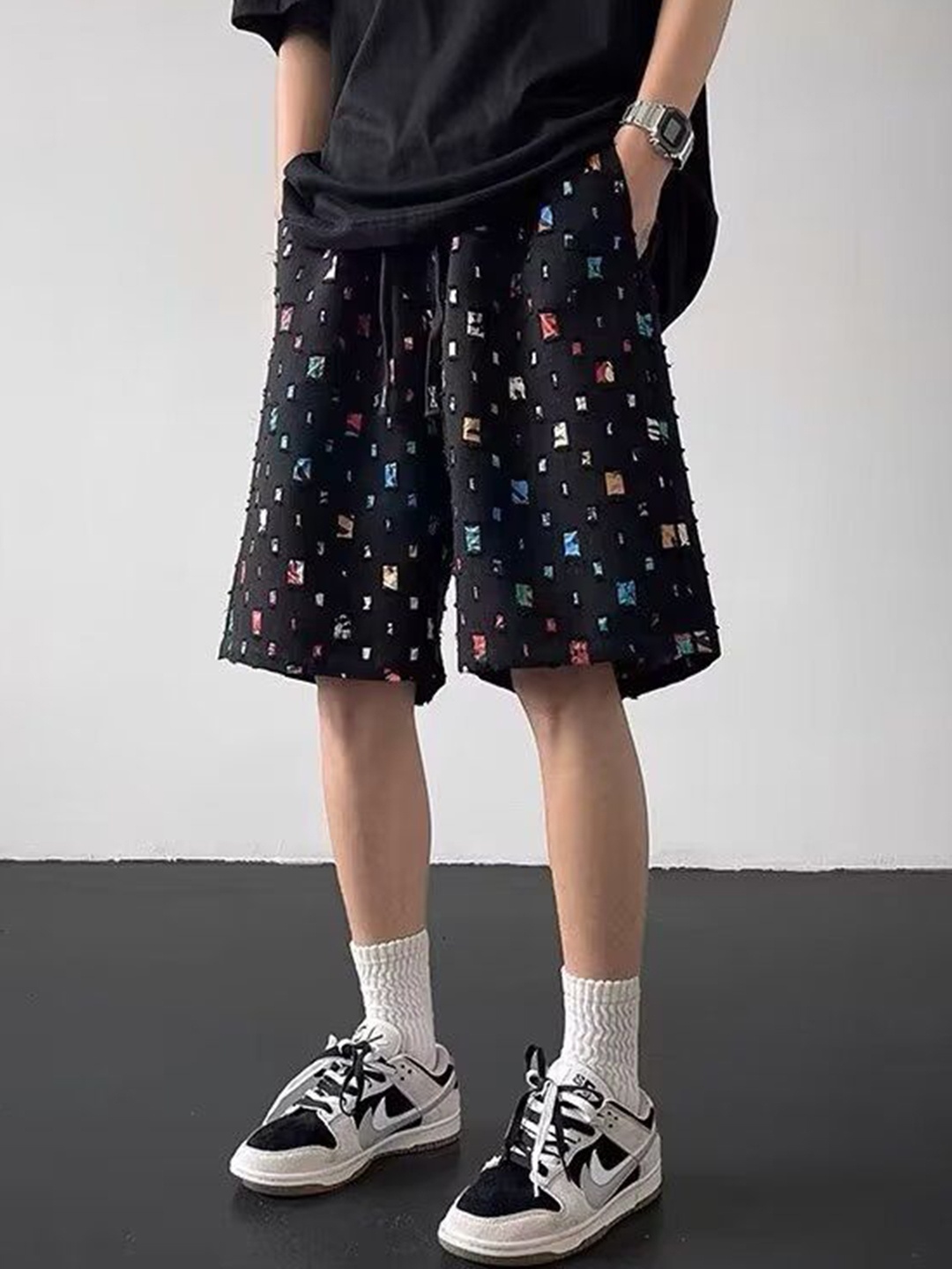 

StyleCast Men Loose Fit Shorts, Black