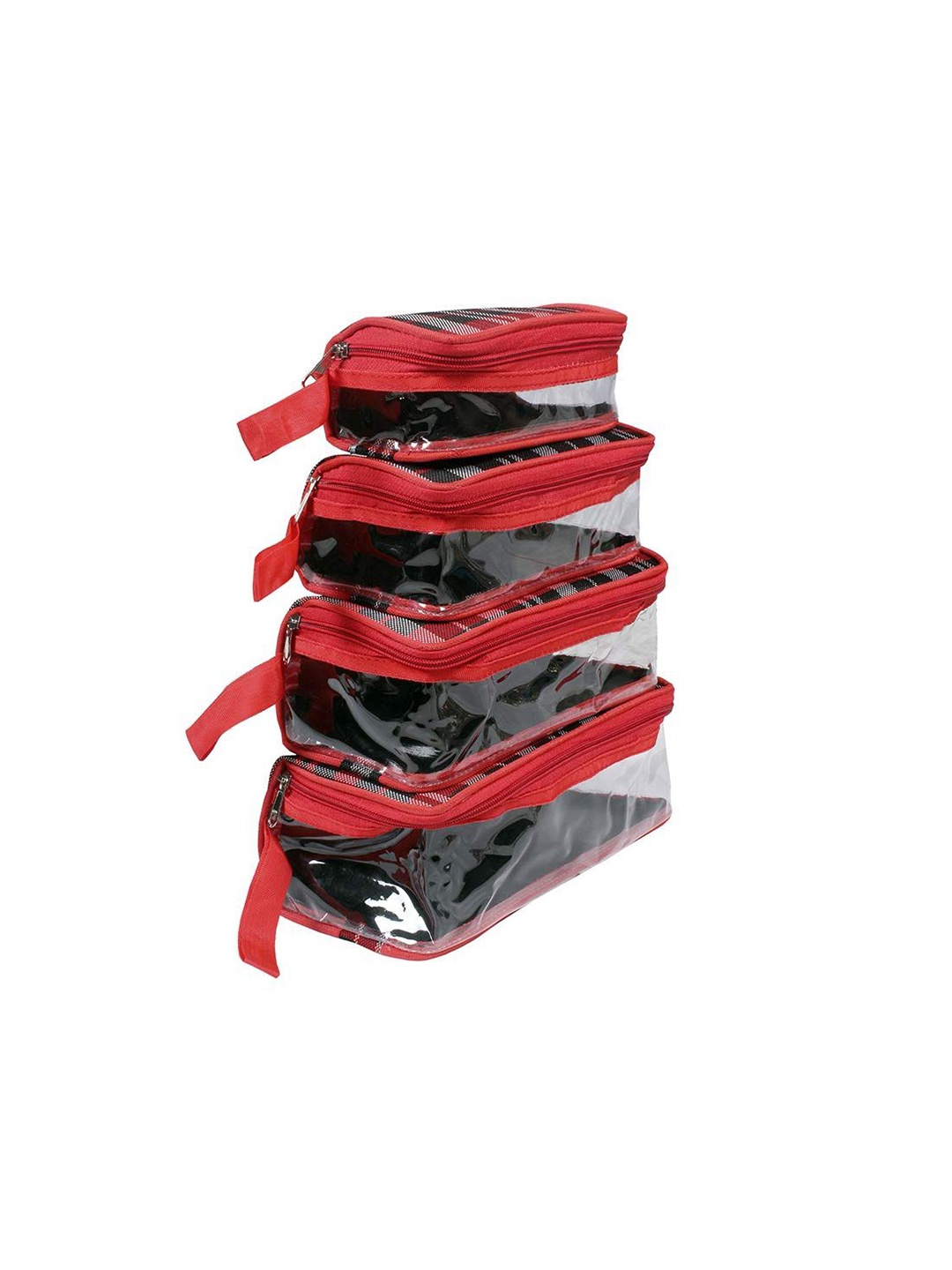

prettykrafts Red 4 Pieces Reusable Jewellery Organiser